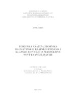 Teološka analiza zbornikâ dalmatinskih klapskih pjesama i klapsko pjevanje iz perspektive nove evangelizacije